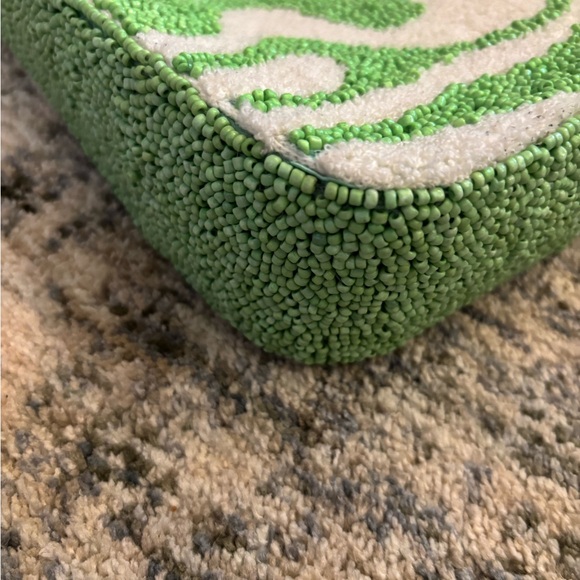 Green and Cream Beaded Women's Bag - Picture 4 of 5